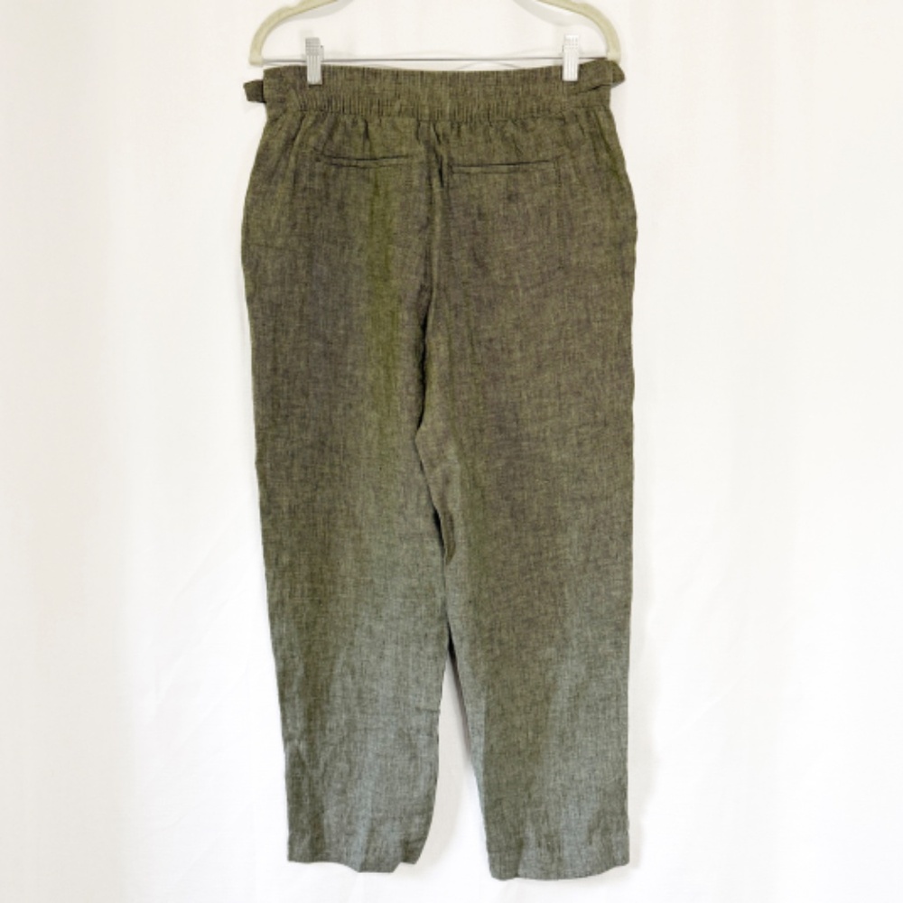 Athleta Voyager Cropped Linen Pants in Aspen Olive Size 6 - Picture 2 of 9